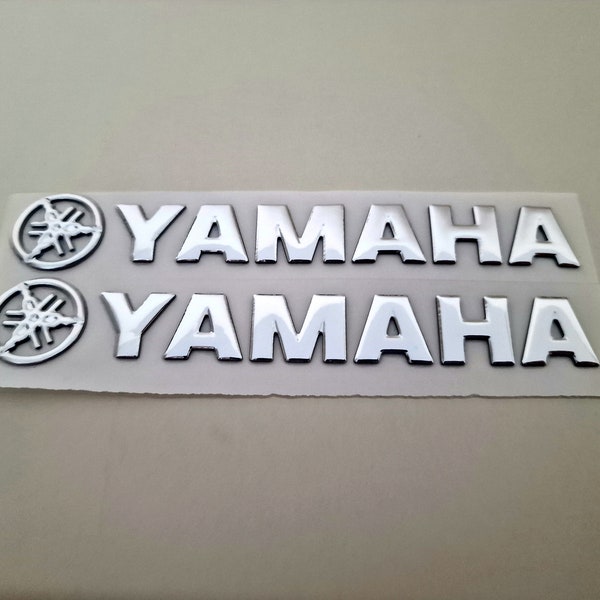 Yamaha Silver Chrome 3D Badge Logo Pegatinas Calcomanías gráficas Emblema YZF R1 R6 MT autocollant Aufkleber Abzeichen emblème pegatina insignia