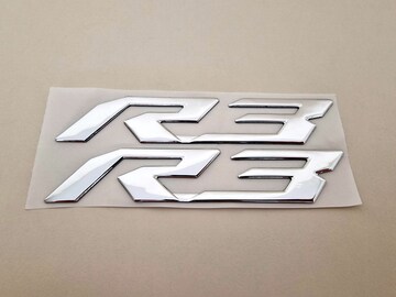 Yamaha R3 Silver Chrome 3D Badge Logo Stickers Graphics Decals Emblem YZF autocollant Aufkleber Abzeichen emblème pegatina insignia
