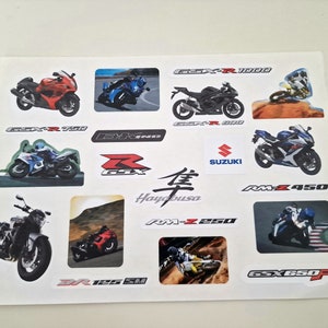 Suzuki Sticker Sheet Graphics Decals Emblem Gsxr Gsr Hayabusa B King Rmz autocollant Aufkleber Abzeichen emblème pegatina insignia