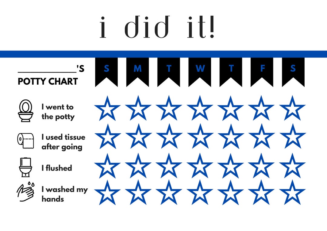 I Did It! Potty Training Chart - Etsy