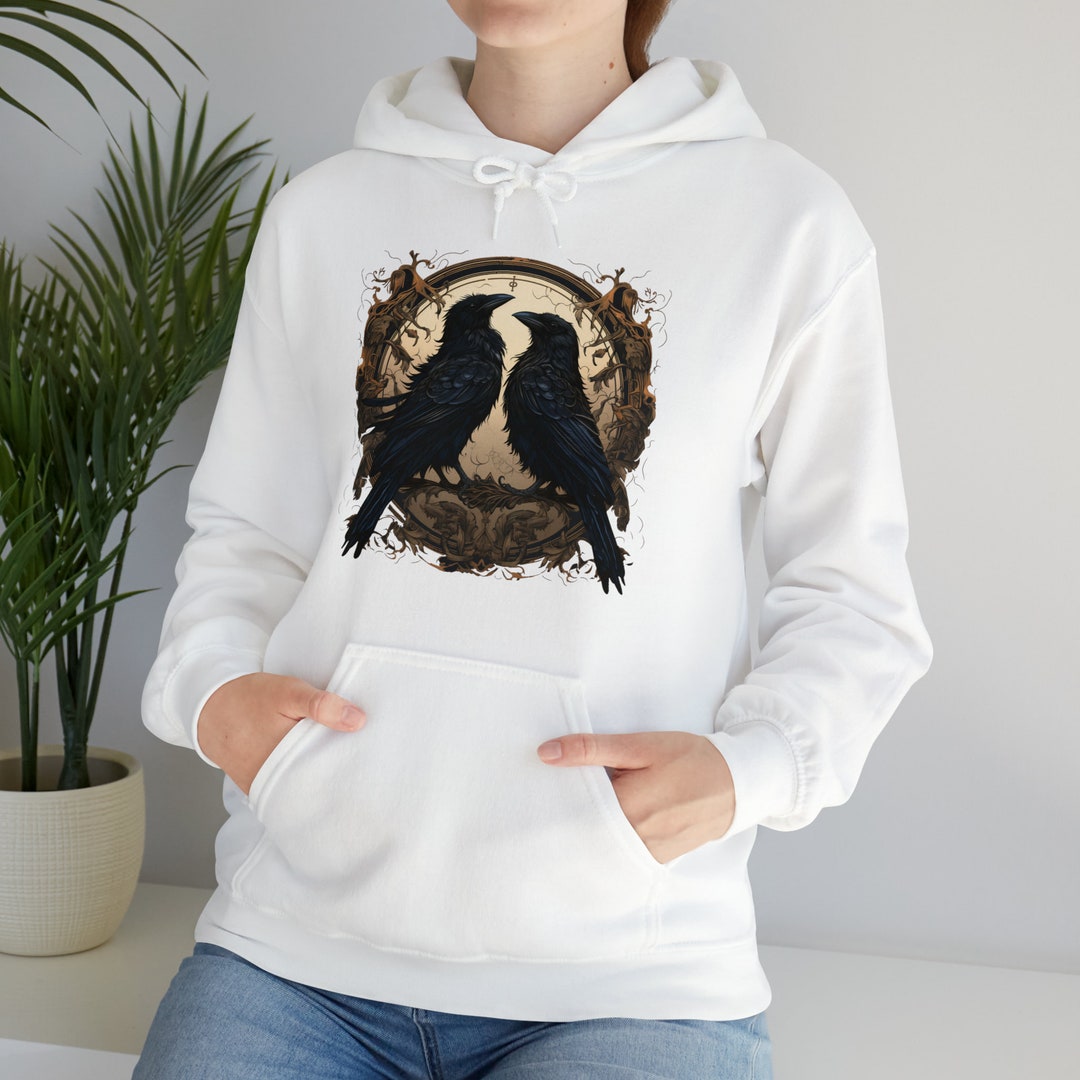 Raven Hoodie, Graphic Hoodie, Hoodie for Women, Hoodie for Men, Hoodie