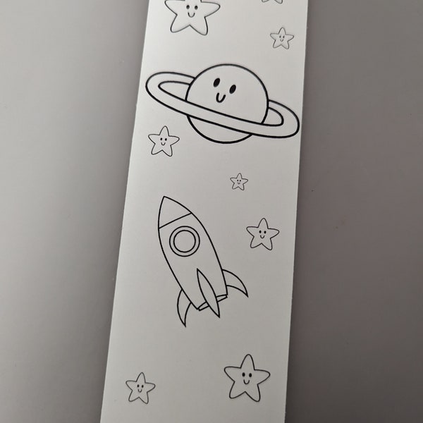 Color Your Own Bookmark Outerspace