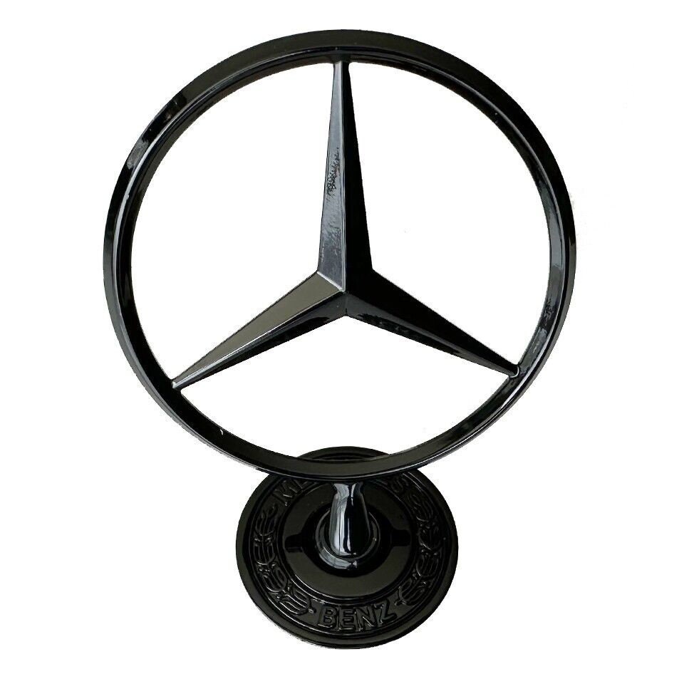 Gloss Black Mercedes Raised Star Emblem Badge Chrome C E S CLK