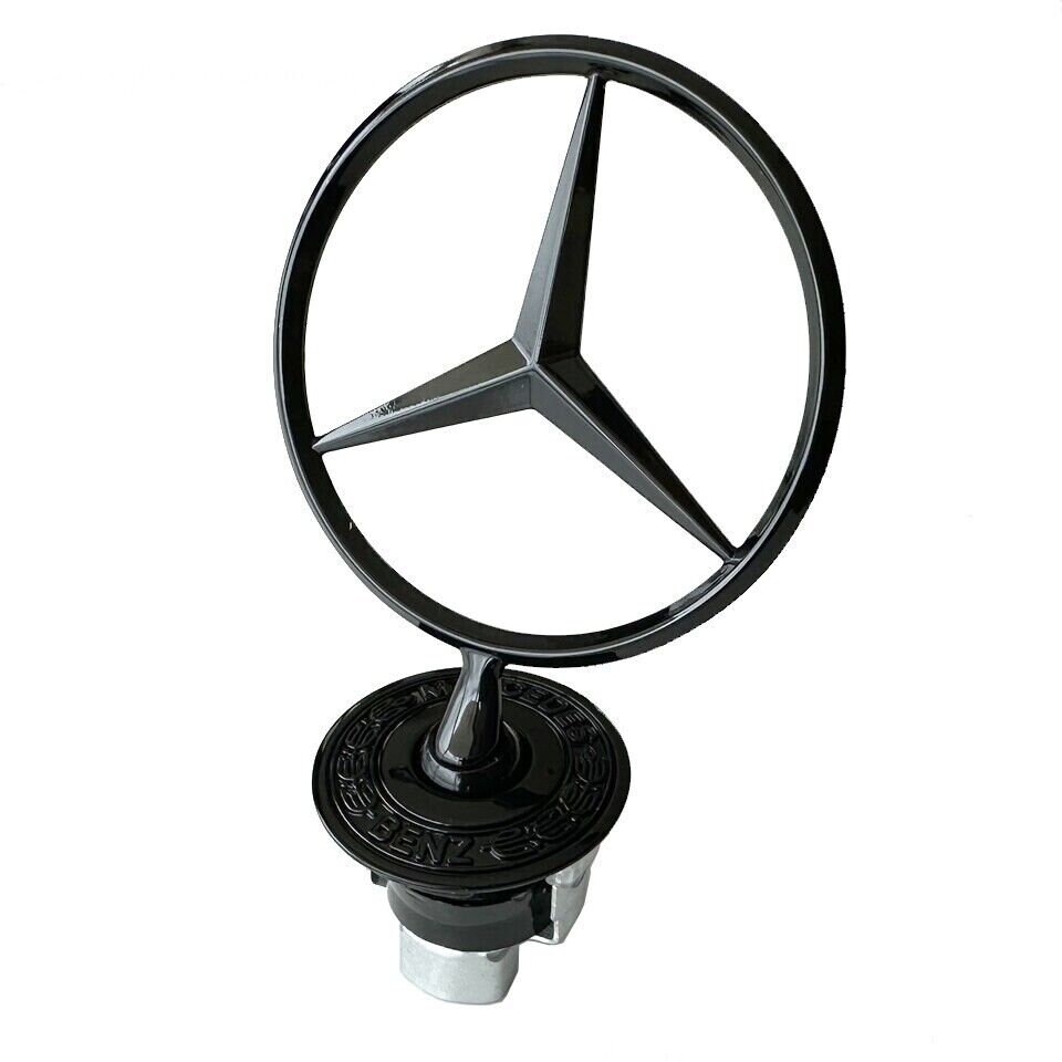 Gloss Black Mercedes Raised Star Emblem Badge Chrome C E S CLK