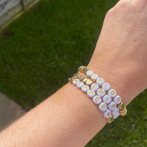 Custom Beaded Friendship Bracelet, Eras Style Name Jewellery, Gift for Friend