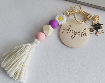 Personalized boho Graduation Keychain for classmate,Graduation Gift,2025 Class Keychain,Glad Gift for Her, Graduation Keychains for Girls
