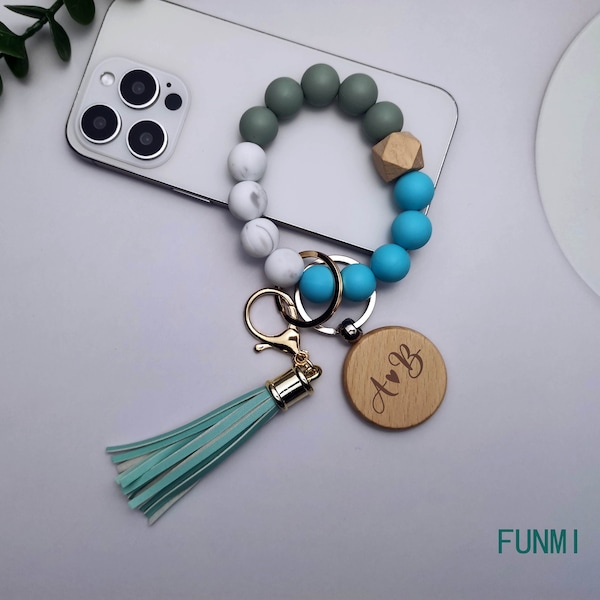 Bracelet en silicone personnalisé, cadeau fête des mères, bracelet personnalisé, porte-clés personnalisé, porte-clés pour femme, cadeau pour professeur, cadeau mignon pour maman,