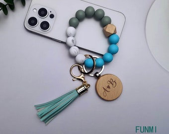 Bracciale in silicone personalizzato, Regalo per la festa della mamma, Bracciale personalizzato, Portachiavi personalizzato, Portachiavi per donne, Regalo per l'insegnante, Regalo carino per la mamma,