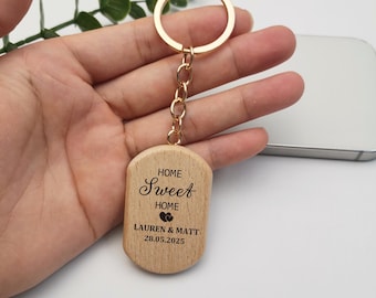 Llavero personalizado para casa nueva, llavero para tu primera casa, regalo para mudanza, regalo grabado para casa nueva, regalo de inauguración para recién casados.