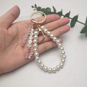 Personalisierte Name Kristall Schlüsselanhänger, Schmetterling Schlüsselanhänger, Stein Schlüsselanhänger, niedliche Perle Schlüsselanhänger für Frauen, Frauen Schlüsselanhänger, Schlüsselbund Geschenk für sie