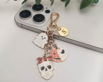 Personalisierte erste Halloween Kürbis Emaille Schlüsselbund, Geist Schlüsselbund Halloween Geschenk, niedliche Halloween Schlüsselbund, Rucksackanhänger, Geldbörse Charme