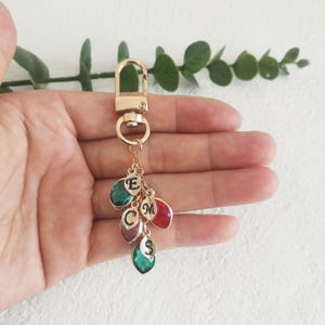 Personalized birthstone key chain for grandma, Birthstone keychain for Mom,Birthday gift, keychain for mom, mothers day gift,purse Charm
