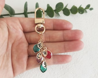 Personalized birthstone key chain for grandma, Birthstone keychain for Mom,Birthday gift, keychain for mom, mothers day gift,purse Charm