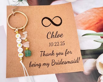 Personalized BridesmaidCrystal Keychain Gifts For Wedding,Crystal Keychain Gifts for Bridesmaid Proposals,Maid Of Honor Gift,Bridesmaid Gift