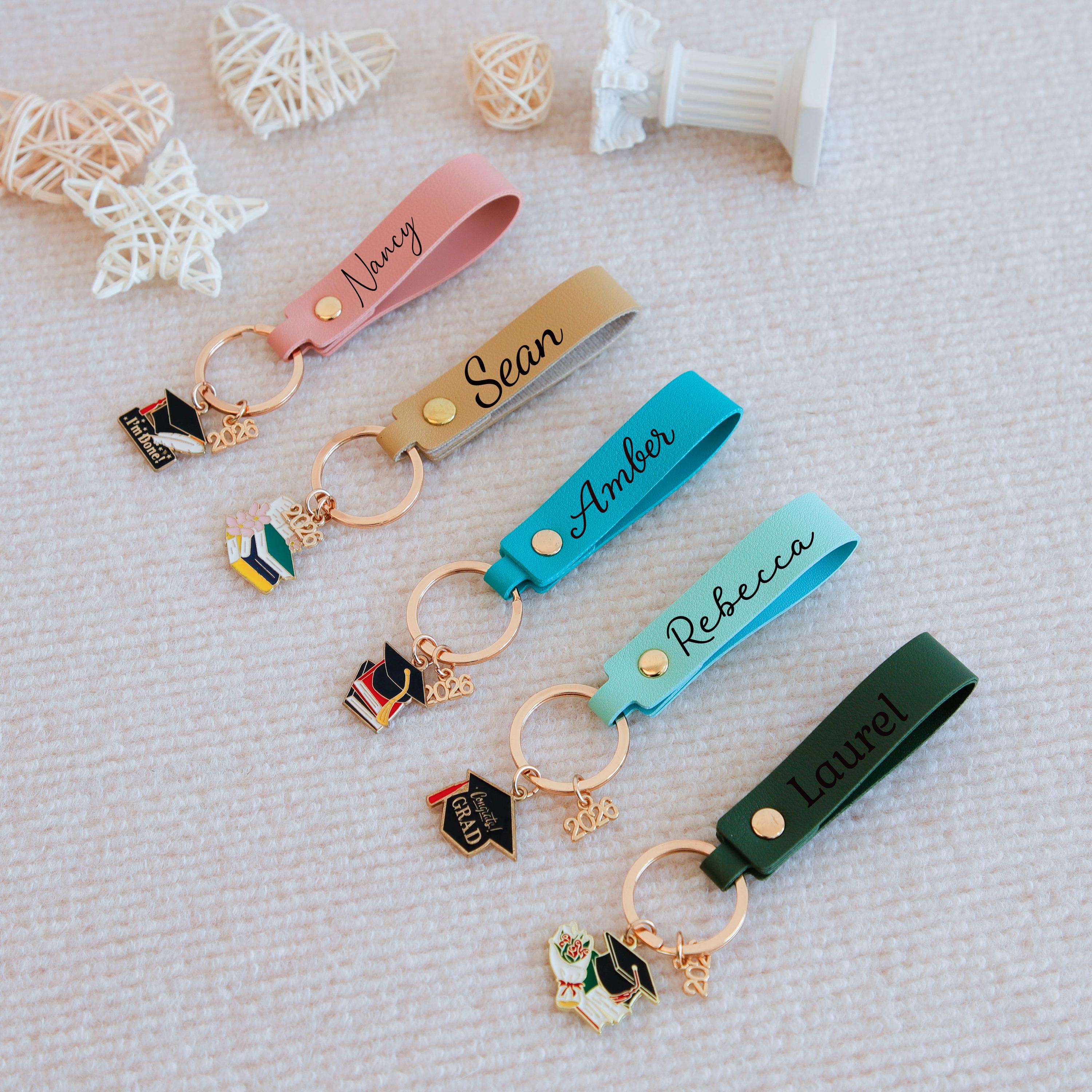 Personalized Leather Graduation Keychain,gift for Graduate,graduation ...