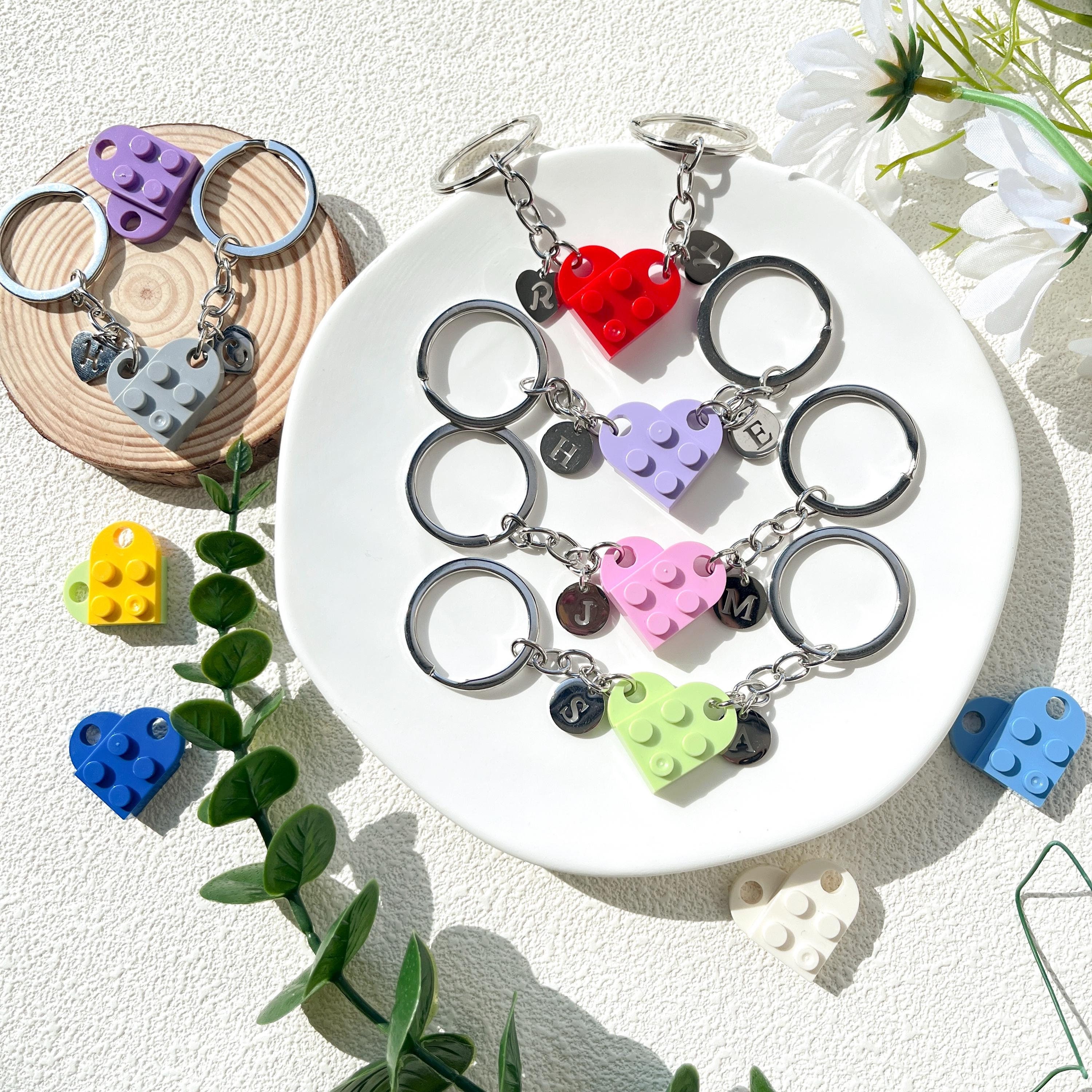 GUO Regalo Migliore Amici Portachiavi,Regali di Amici,Amicizia Il set di Portachiavi con un Disegno a Cuore Ciondolo con Incisione,per regalo Compleanno