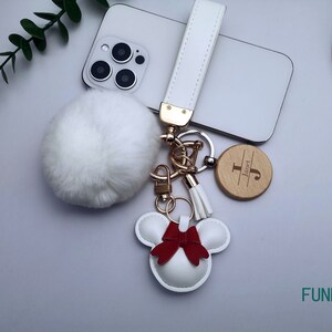 Personalisierter Namensleder-Schlüsselanhänger, Luxus-Schlüsselanhänger, Initialen-Geschenk, niedlicher Armband-Schlüsselanhänger für Mama, Muttertagsgeschenke Bild 3