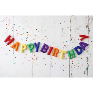 Happy Birthday Banner, Felt Birthday Banner, Reusable Birthday Banner, Birthday Garland, Rainbow Letters, Rainbow Banner, Rainbow Garland