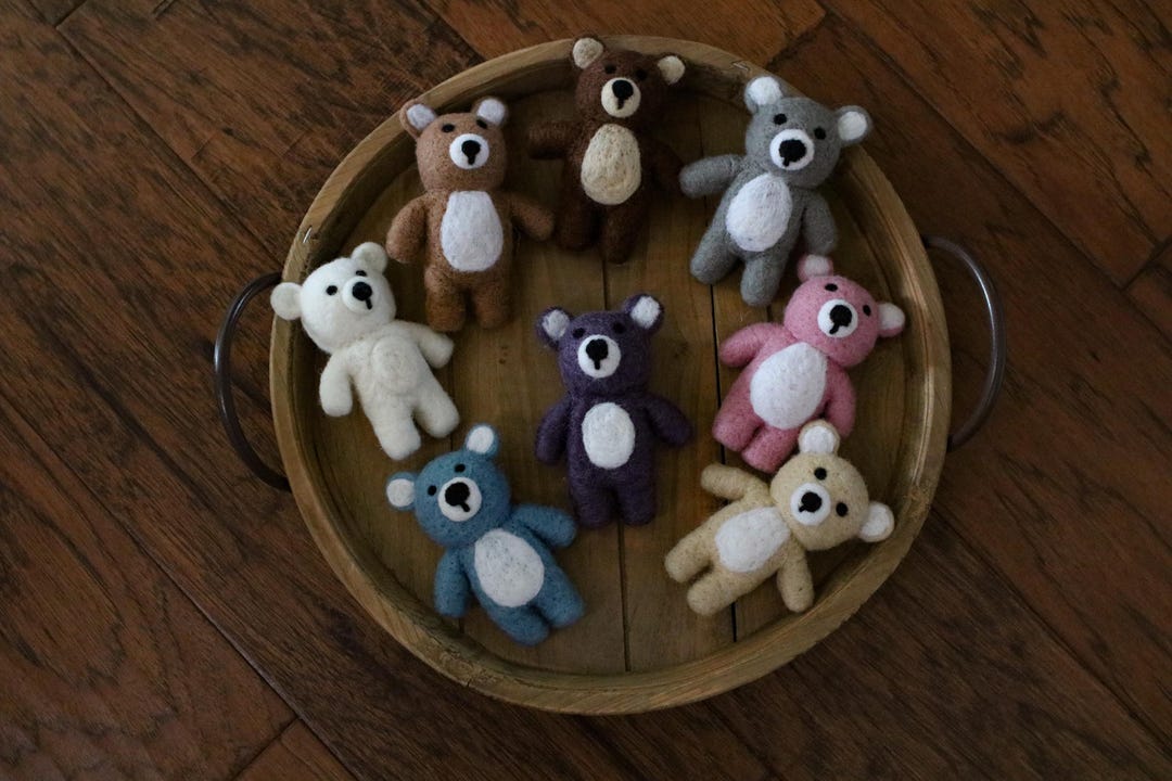 Newborn Photography Prop Bear, Felt Bear, Felted Bear, Felt Newborn ...