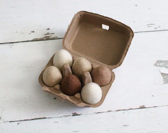 Felt Egg Set, Felt Egg, Natural Felt Eggs, Egg Prop, Newborn Photo Prop, White Egg, Egg Decor, Brown Egg, Felt Easter Egg