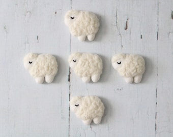 Felt Sheep Shape, Felt Sheep, Felt Black and White Sheep, Felt Farm Animal, Newborn Photography Prop, Photo Prop, Felt Shape