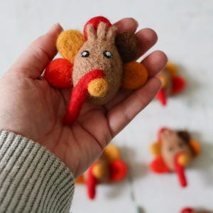 Felt Thanksgiving Banner, Thanksgiving Garland, Turkey Banner, Felt Turkey, Fall Mantle Decor, Turkey Felt Ball Garland, Pom Pom Garland image 5