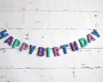 Felt Birthday Banner, Letters Garland, Reusable Celebration Decor, Eco Friendly Party Decor