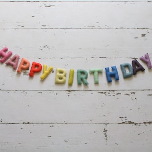 Happy Birthday Banner, Felt Birthday Banner, Reusable Birthday Banner, Birthday Garland, Rainbow Party Decor, Colorful Rainbow Decor
