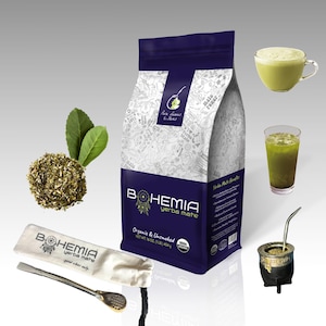 Service à thé biologique Yerba Mate : paille argentée allemande, sac de 1 livre