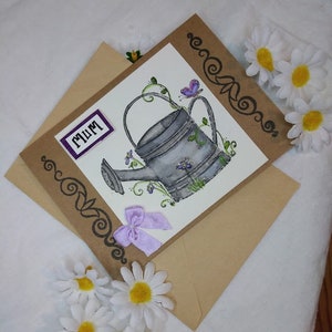 Carte kraft faite main, pour maman, avec enveloppe,VIERGE à l'intérieur