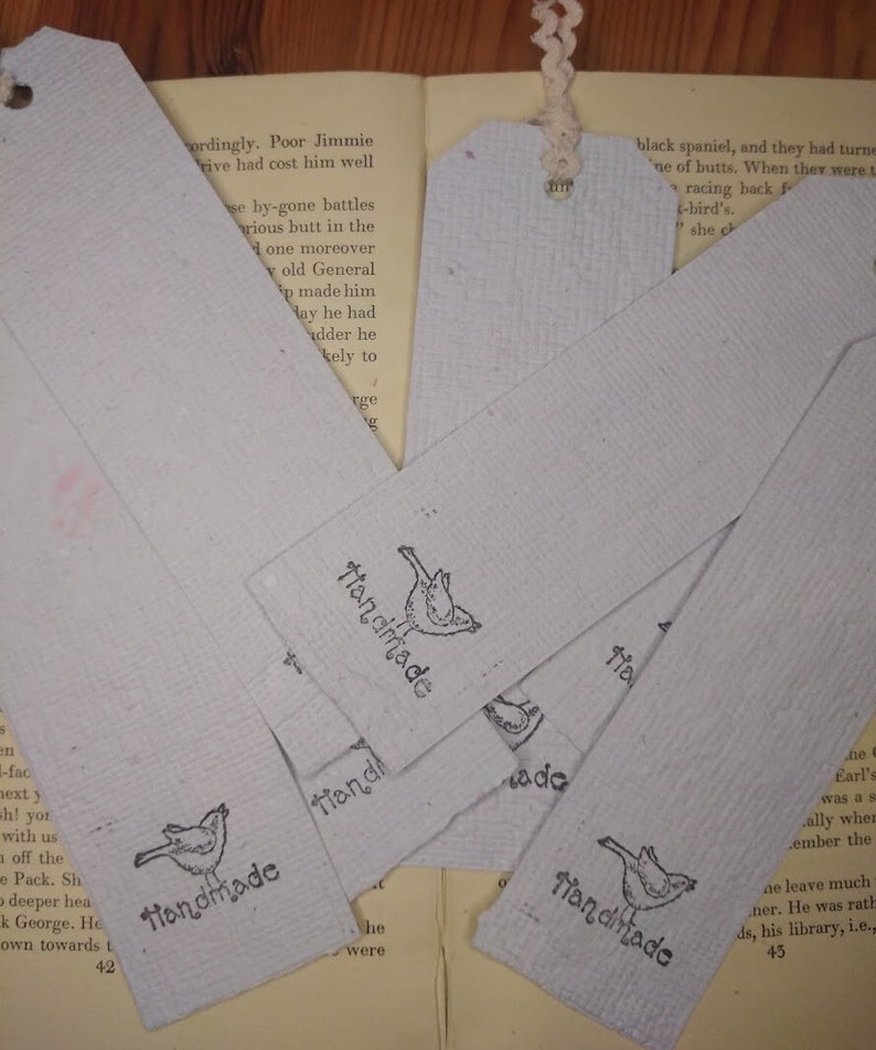 Handmade bookmark, recycled paper, handpainted with watercolours image 10