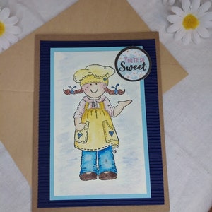 Biglietto "Sei così dolce" fatto a mano, nessun messaggio, interno vuoto. Con busta