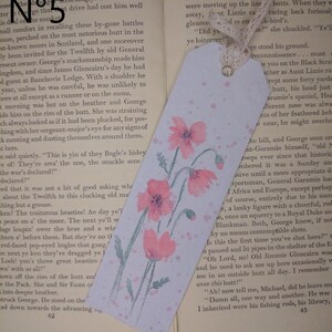 Handmade bookmark, recycled paper, handpainted with watercolours N°5