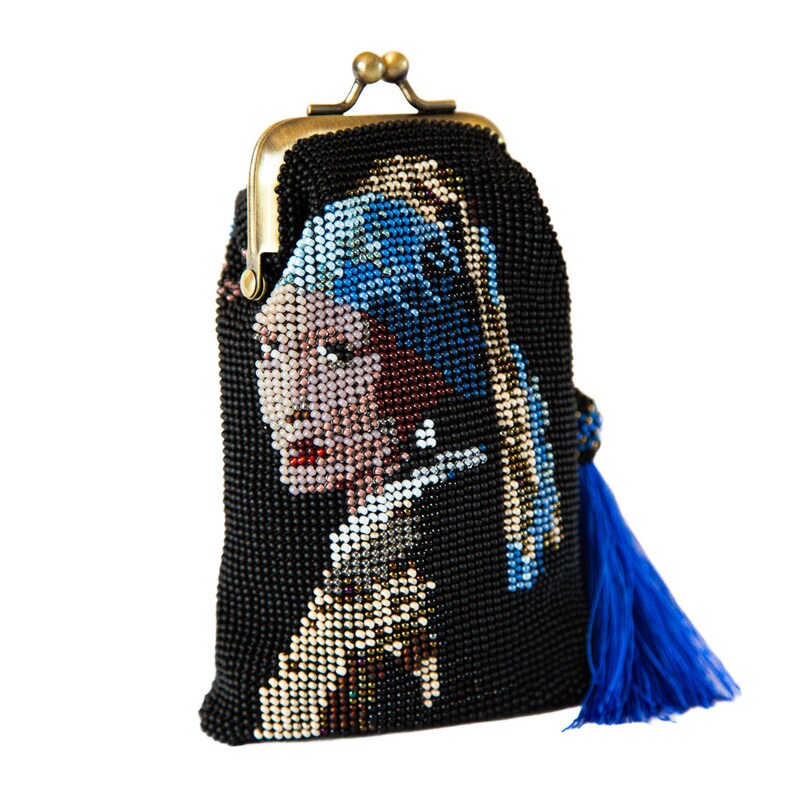 Beaded Crochet Mini Wallet, Renaissance Portrait Coin Purse - Etsy