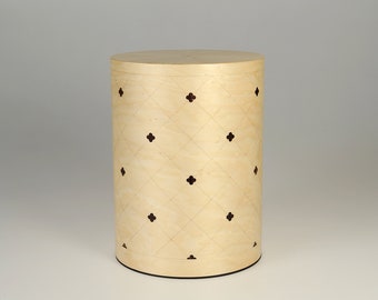 Cremation urns in light maple and rosewood wood for human ashes and funeral urn for pets (Siena 1 model)