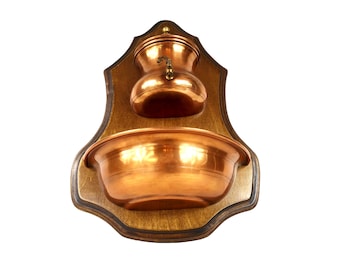 Antique French Copper Wall Fountain: Handmade Vintage Farmhouse Decor I Chateau Style