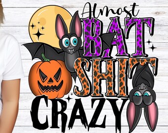Fast-Fledermaus verrücktes Halloween-Design | Gruselige Fledermaus PNG (Digital Download)