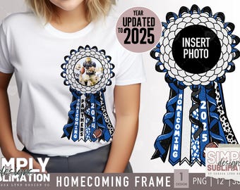 Homecoming Mum Photo Frame Digital Design: Custom Team PNG