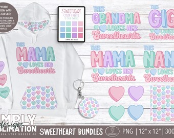 This Mama Loves her Sweethearts | Personalized Sleeves | Grandma/Nana/ Gigi versions included | Sublimation | Png