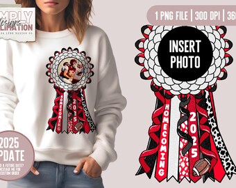 Homecoming Mum Photo Frame: Red & Black Digital Design (PNG)