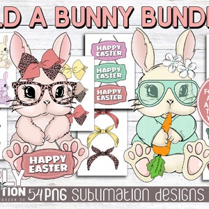 Erstelle ein Bunny Bundle | Gestalte Deinen eigenen Osterhasen | Sublimationsdruck | DTF | Png