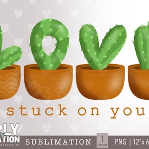 Preso em você | Cacto do amor | Design de dia dos namorados | Sublimação | PNG