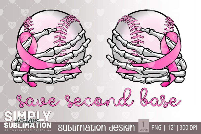 Save 2nd Base Sticker Baseball Save Second Base | Breast Cancer Awareness | Pink | October ...