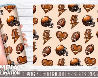 Rustic Football Tumbler Wrap | 20oz Skinny Tumbler | Sublimation | Png