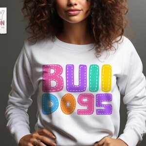 Bulldogs | School Mascot | Football | Colorful | Team Spirit | Great for Sublimation, DTF, and HTV Vinyl | Png