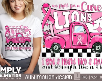 Pink Ribbon Truck: Breast Cancer Awareness Design (PNG)