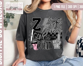 Zebras | Black & Silver | School Mascot | School Spirit | Team Mascot | Team Spirit | Great for Sublimation, DTF, and HTV Vinyl | Png