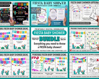 Big Fiesta Baby Shower Bundle | Printable | Invitations | Game Book | Signs | Lotteria | PDF | Includes Instructions and Shopping List