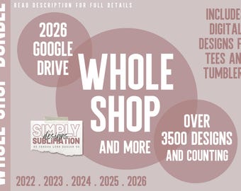 Annual Google Drive Access: 3500+ Digital Designs for Sublimation (PDF Instructions Included