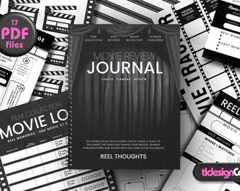 Movie Review Journal | Film Tracker | 52 Week Movie Challenge | Watch List Log Book | Printable | Planner Insert